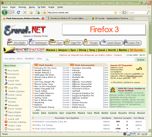 Firefox 3 Yeni Tasarım
